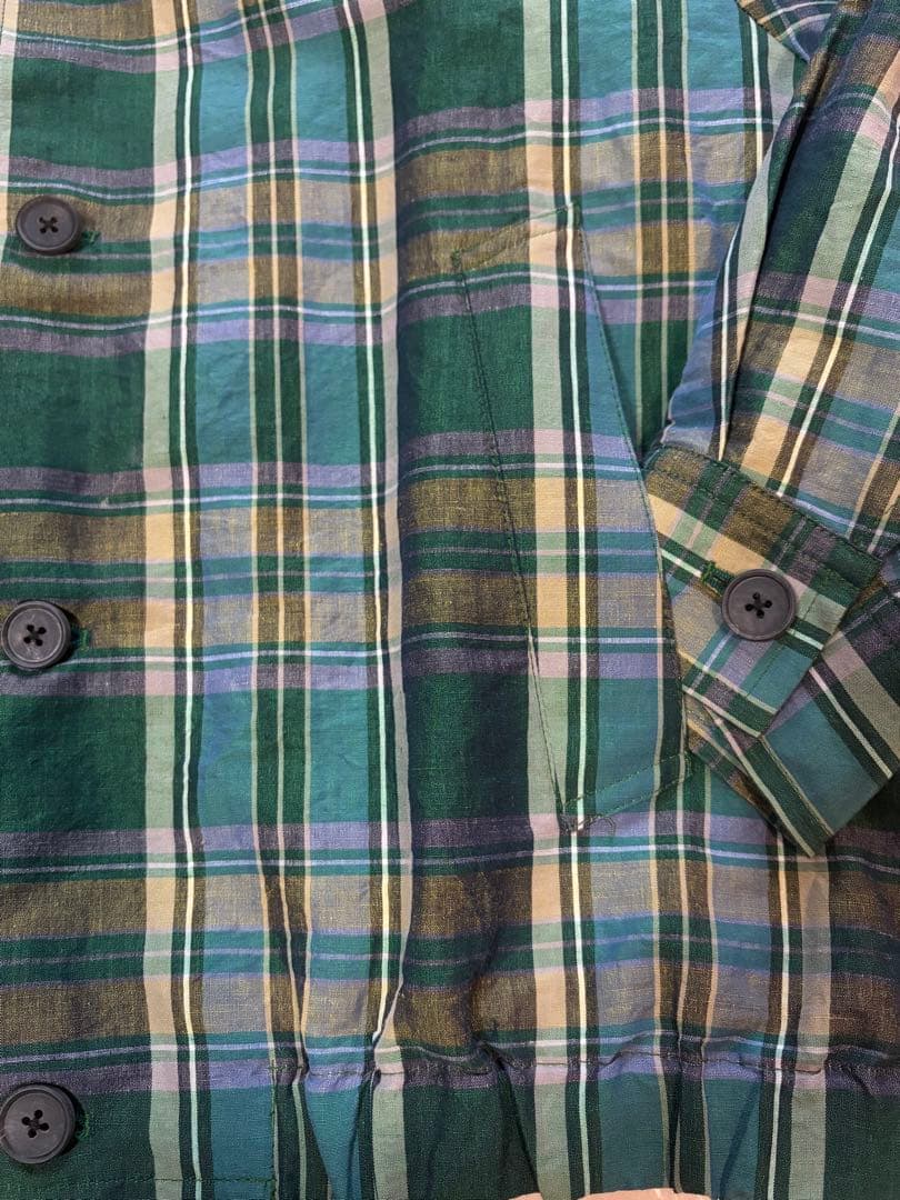 Scye 20th リネンコットン チェック ブルゾンジャケット