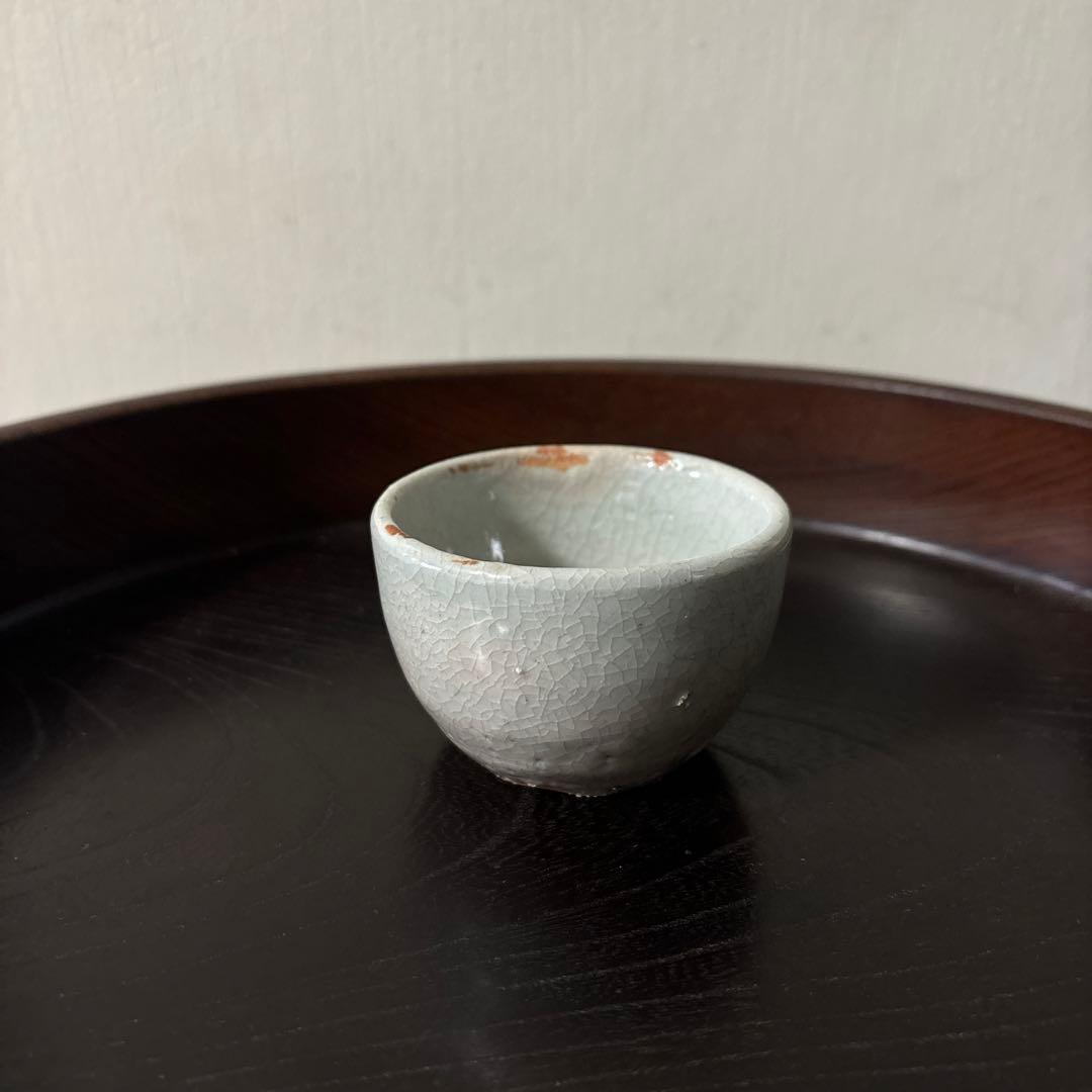 李朝白磁盃　酒器　骨董　アンティーク　古美術　ぐい呑み 　検:白洲正子 秦秀雄