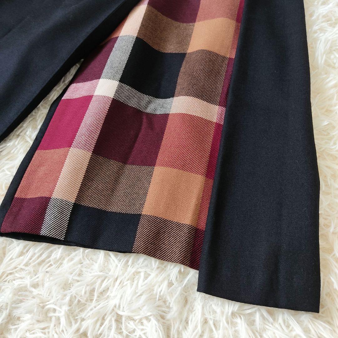 ブルーレーベルクレストブリッジ　CBチェック　ウールライクツイルガウチョパンツ