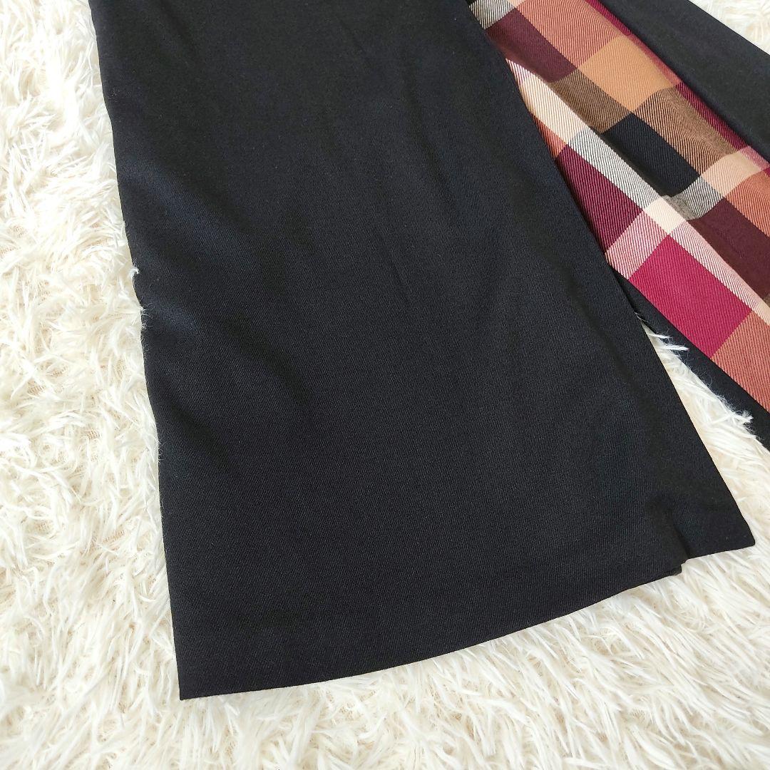 ブルーレーベルクレストブリッジ　CBチェック　ウールライクツイルガウチョパンツ