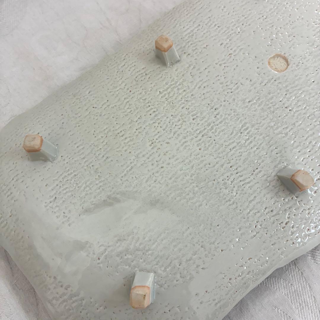 大皿 作家作品 永見鴻人作 陶器 脚つき長角皿 陶芸家 一点物 作家もの