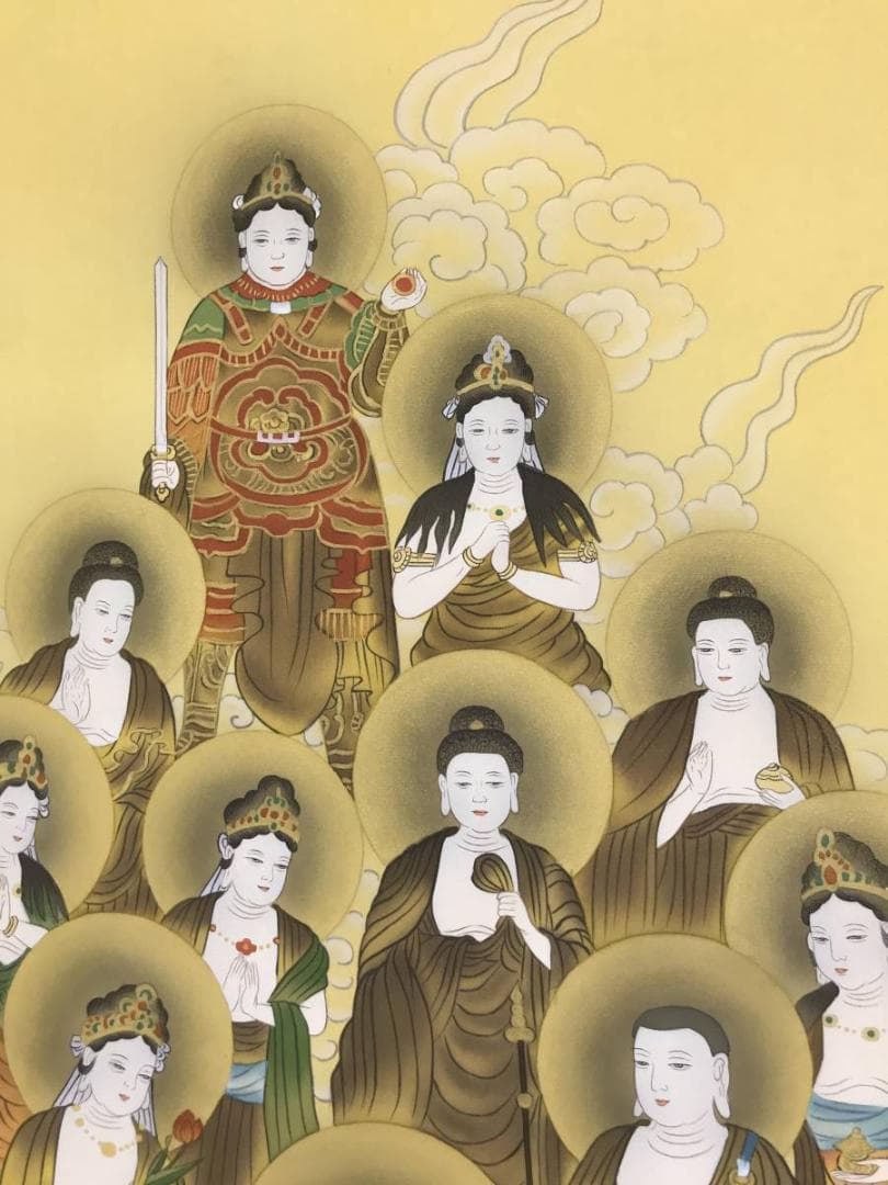 【真作】林伯蘭/十三仏図/法事掛/掛軸☆宝船☆AD-455