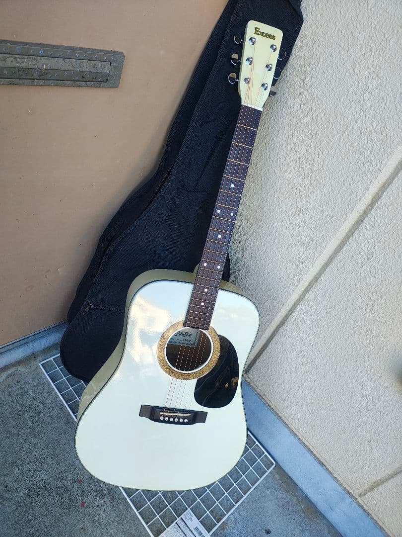 経年 超美品 昭和レトロ 白いギター Excess W-1300 PU付エレアコ