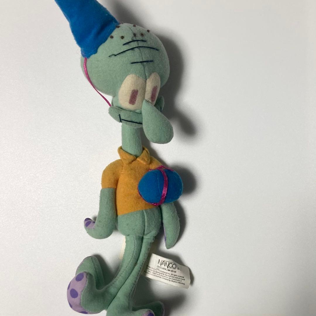 スポンジボブ　イカルド　ぬいぐるみ　詳細不明　パーティーハット　海外　レトロ　珍