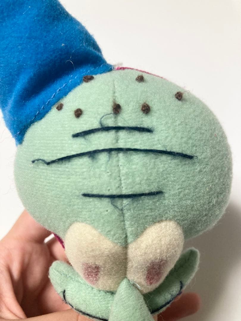 スポンジボブ　イカルド　ぬいぐるみ　詳細不明　パーティーハット　海外　レトロ　珍