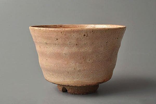 k522 【名品！萩の七化け】茶道具　古萩筒茶碗　煎茶道具