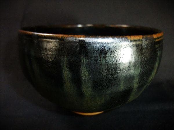 黒薩摩 慶田窯 銘「きりしま」寸尾作 抹茶碗 時代物 茶道具 骨董