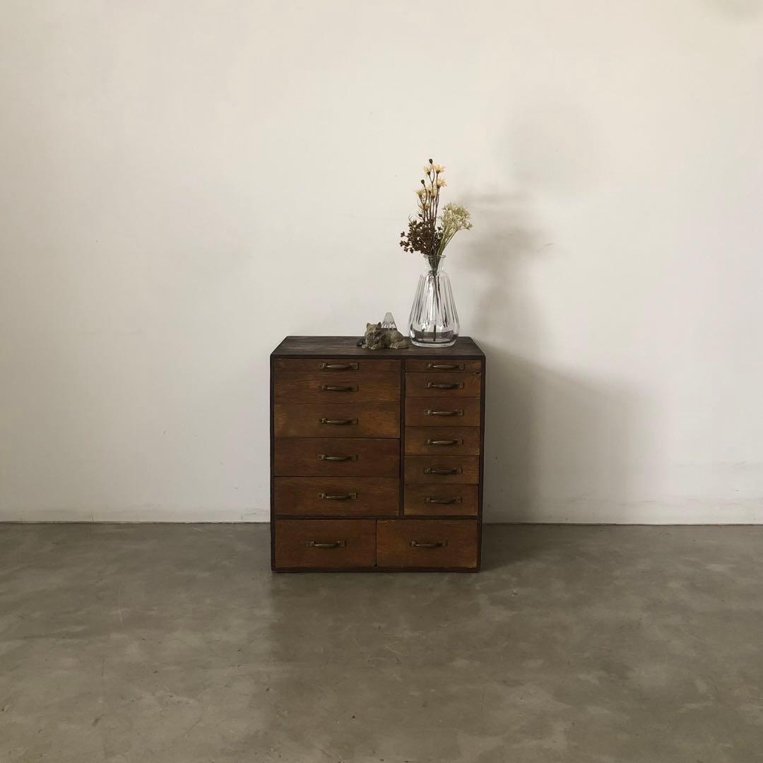 レトロ　アンティーク　昭和　古道具　古家具　古民家　薬棚　薬箪笥　抽斗　引き出し