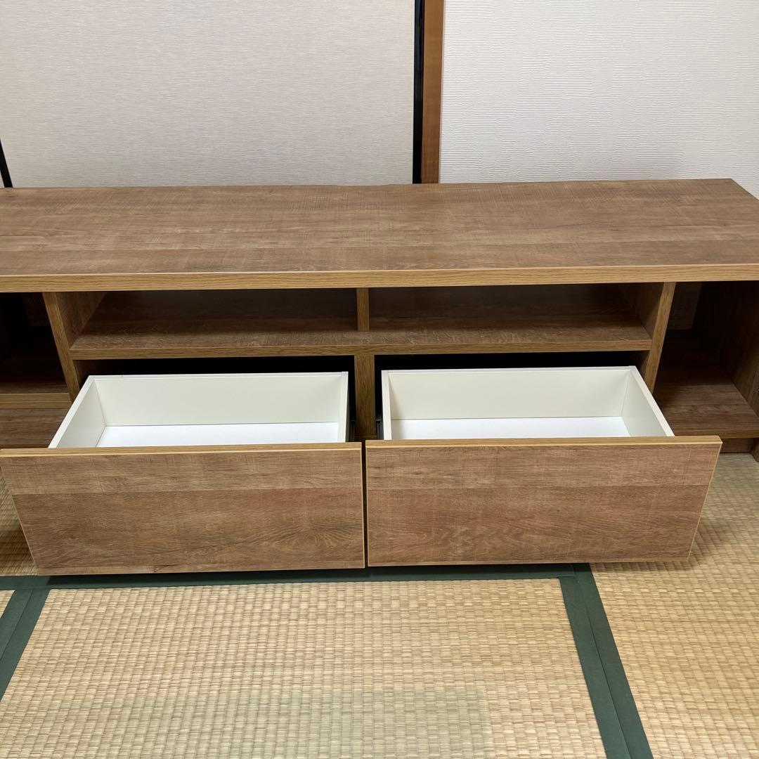 ブラウン木製テレビ台 引き出し付き