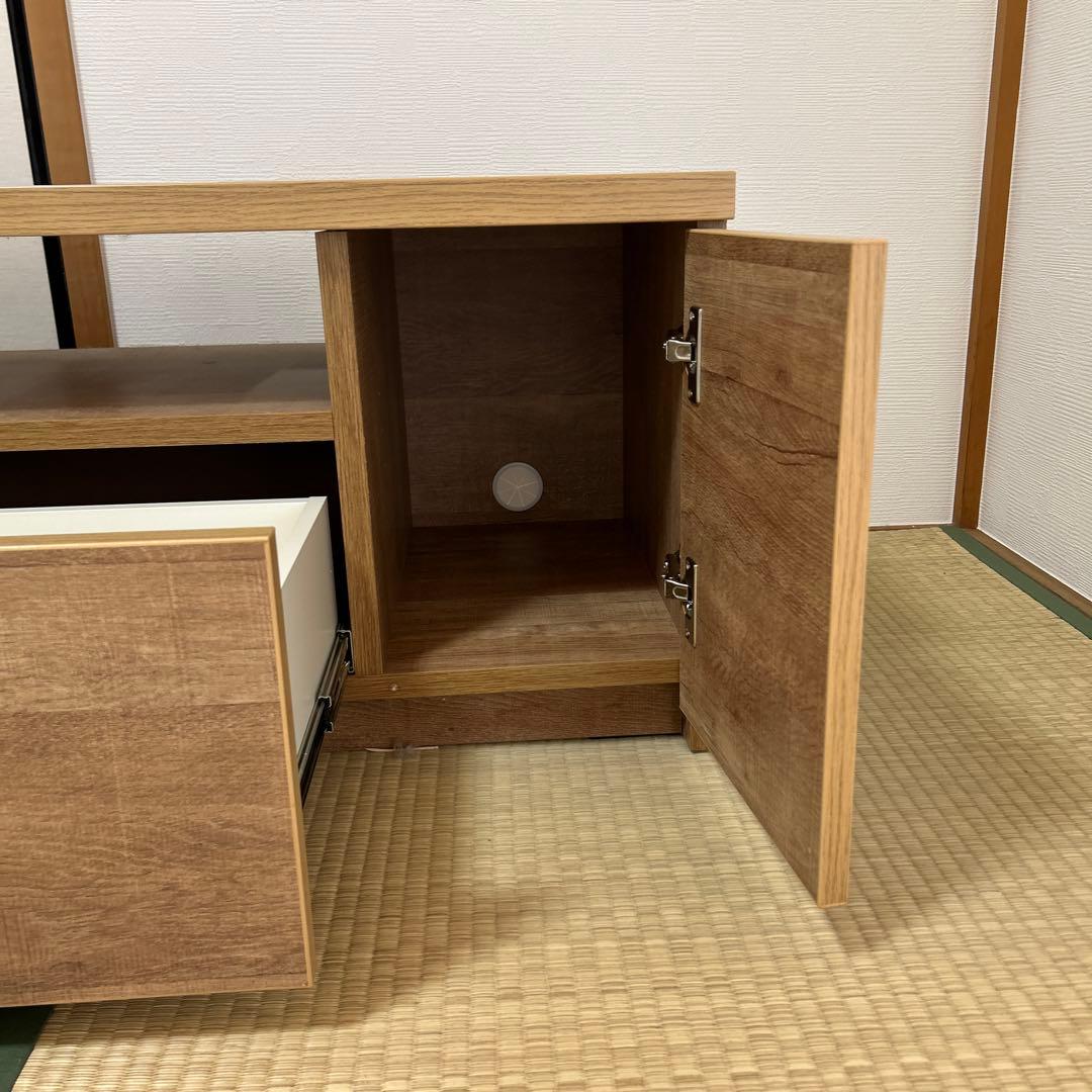 ブラウン木製テレビ台 引き出し付き