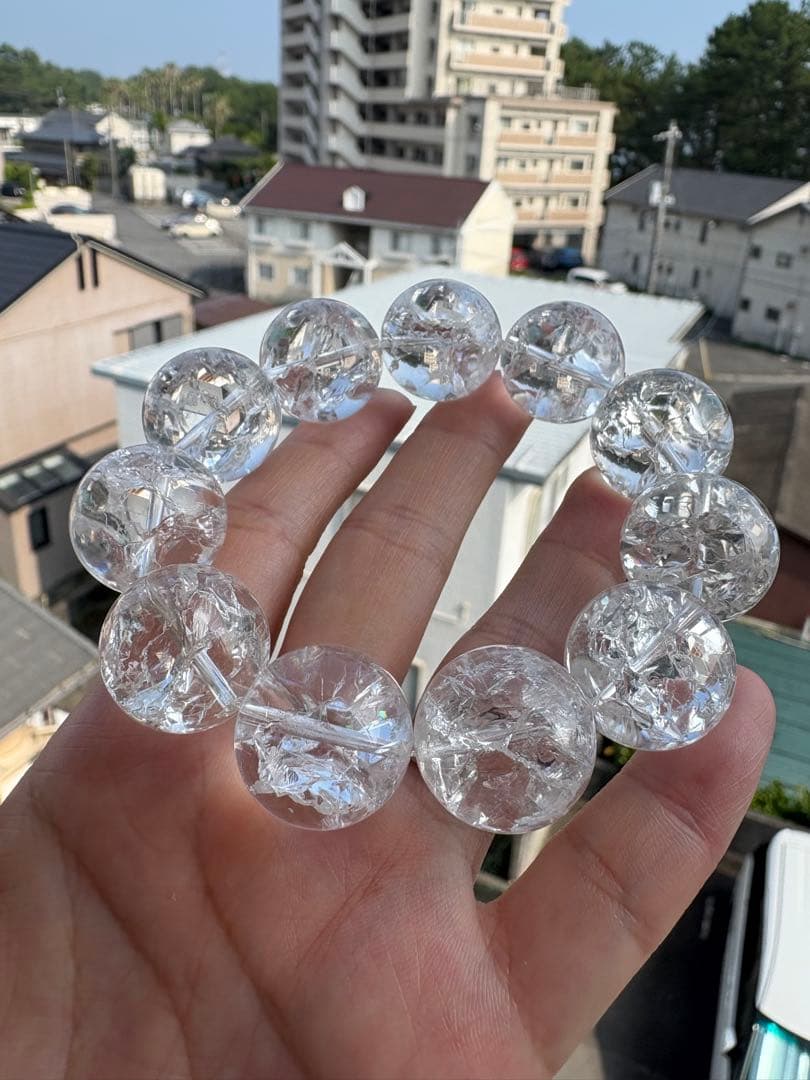 haruki様♡特大大玉♡ 20ミリ　クラック水晶　ブレスレット♡