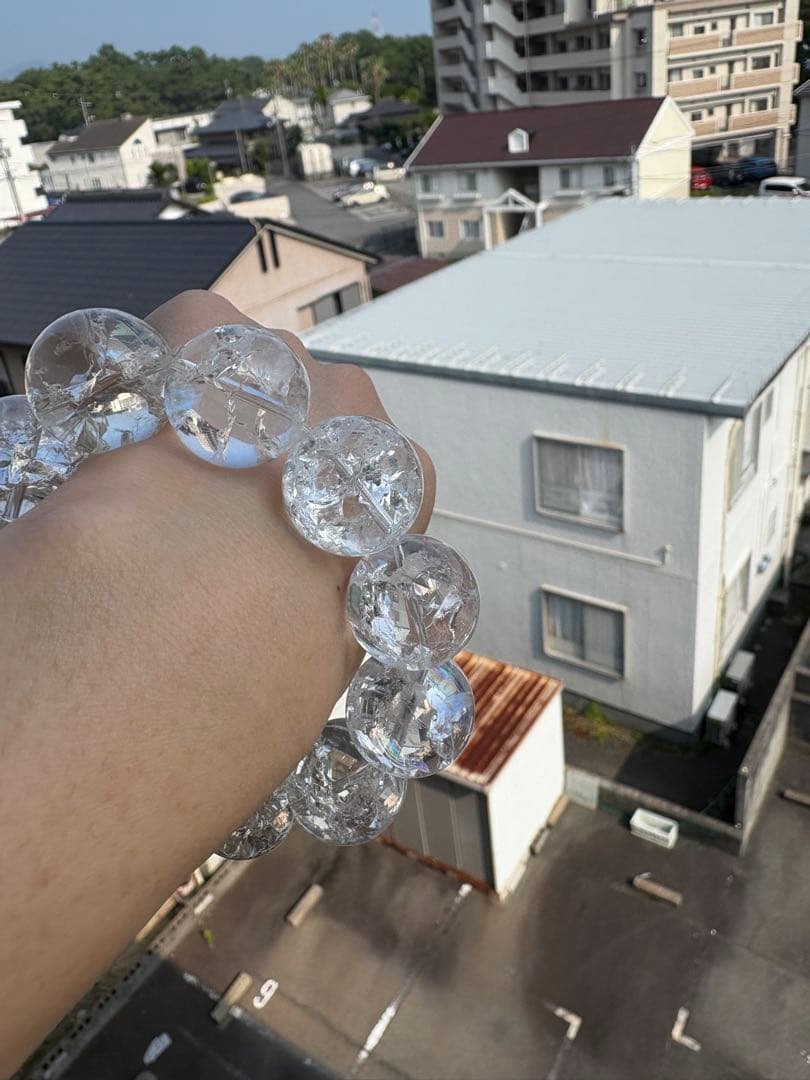 haruki様♡特大大玉♡ 20ミリ　クラック水晶　ブレスレット♡