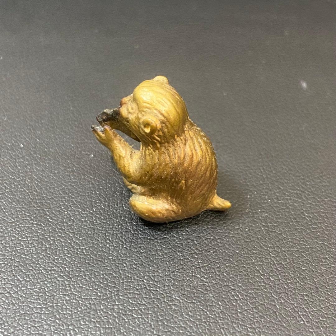 sh2269 銀製　猿香立　香木 朱印付き木製箱　清課堂　京都