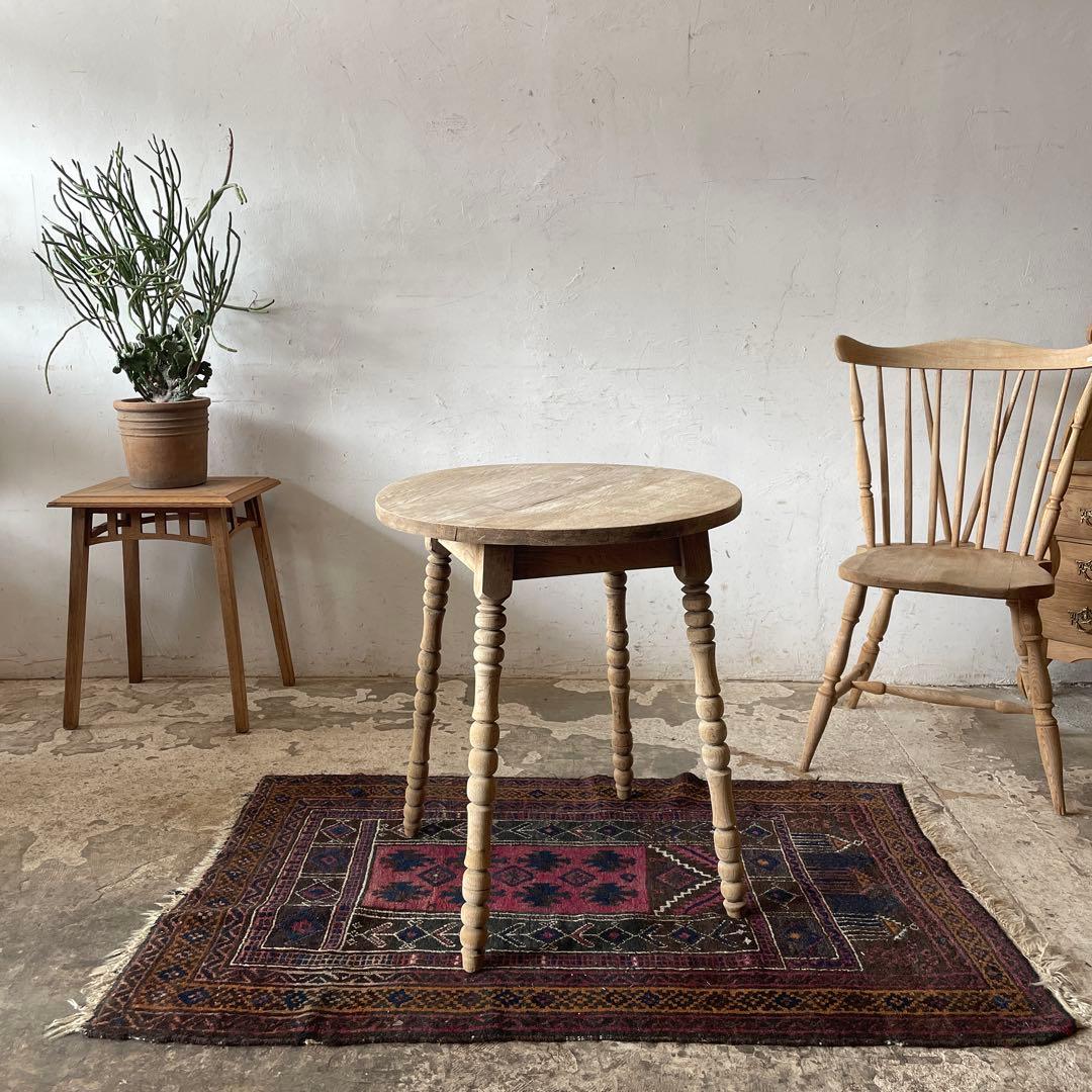 ビンテージ　ラウンドサイドテーブル コーヒーテーブル　剥離