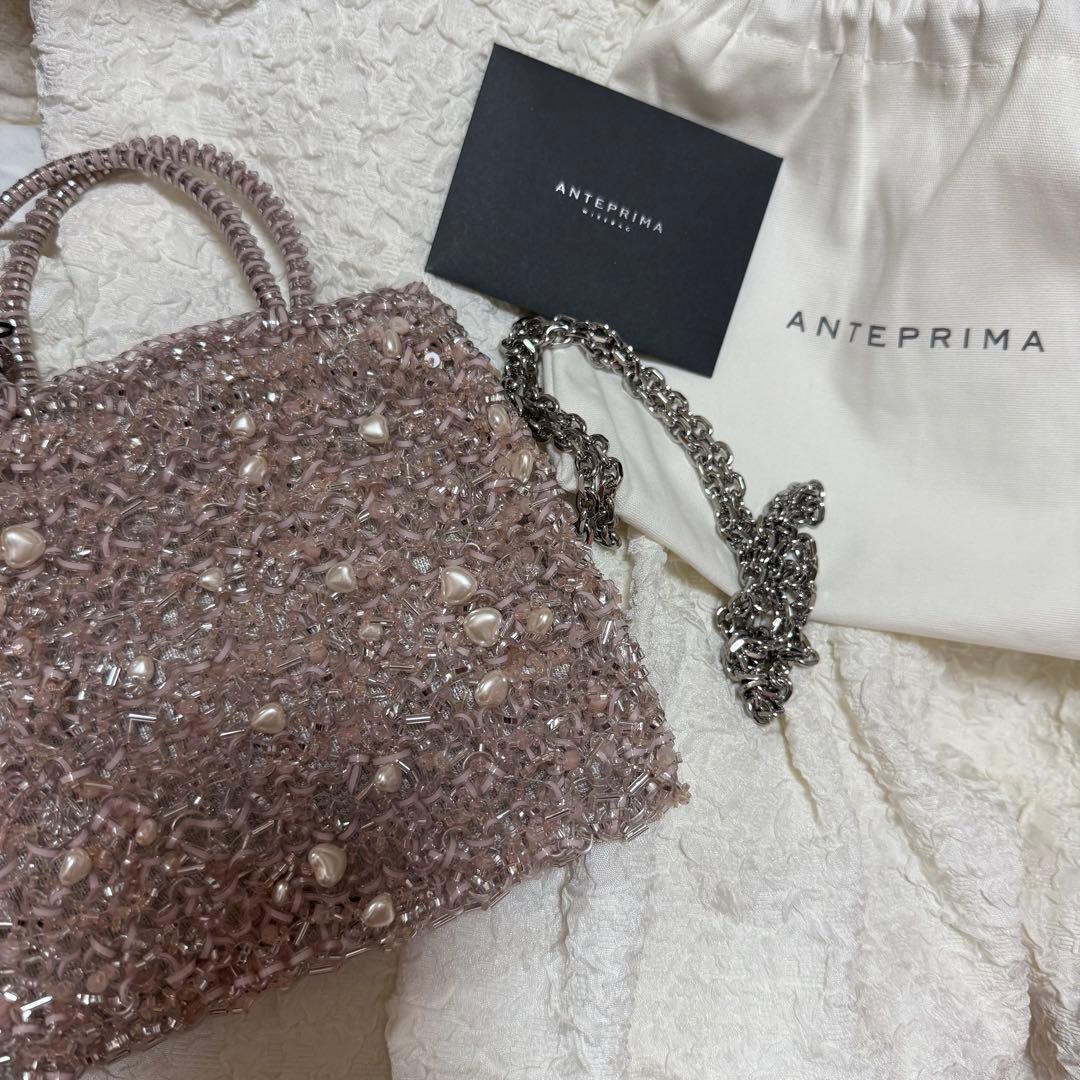 【ANTEPRIMA】アンテプリマ　ハートパール　限定色オーロラホワイト