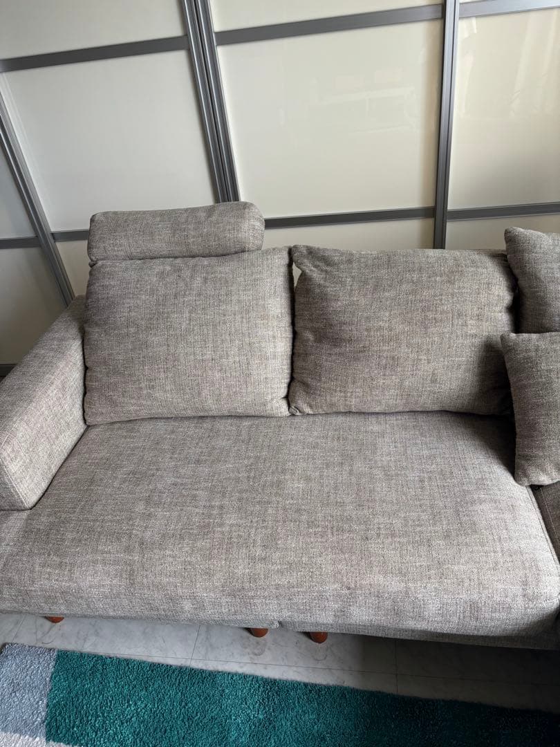 Ocean【ソファ本体】LOWYA ベージュL字型ソファ5クッション付き