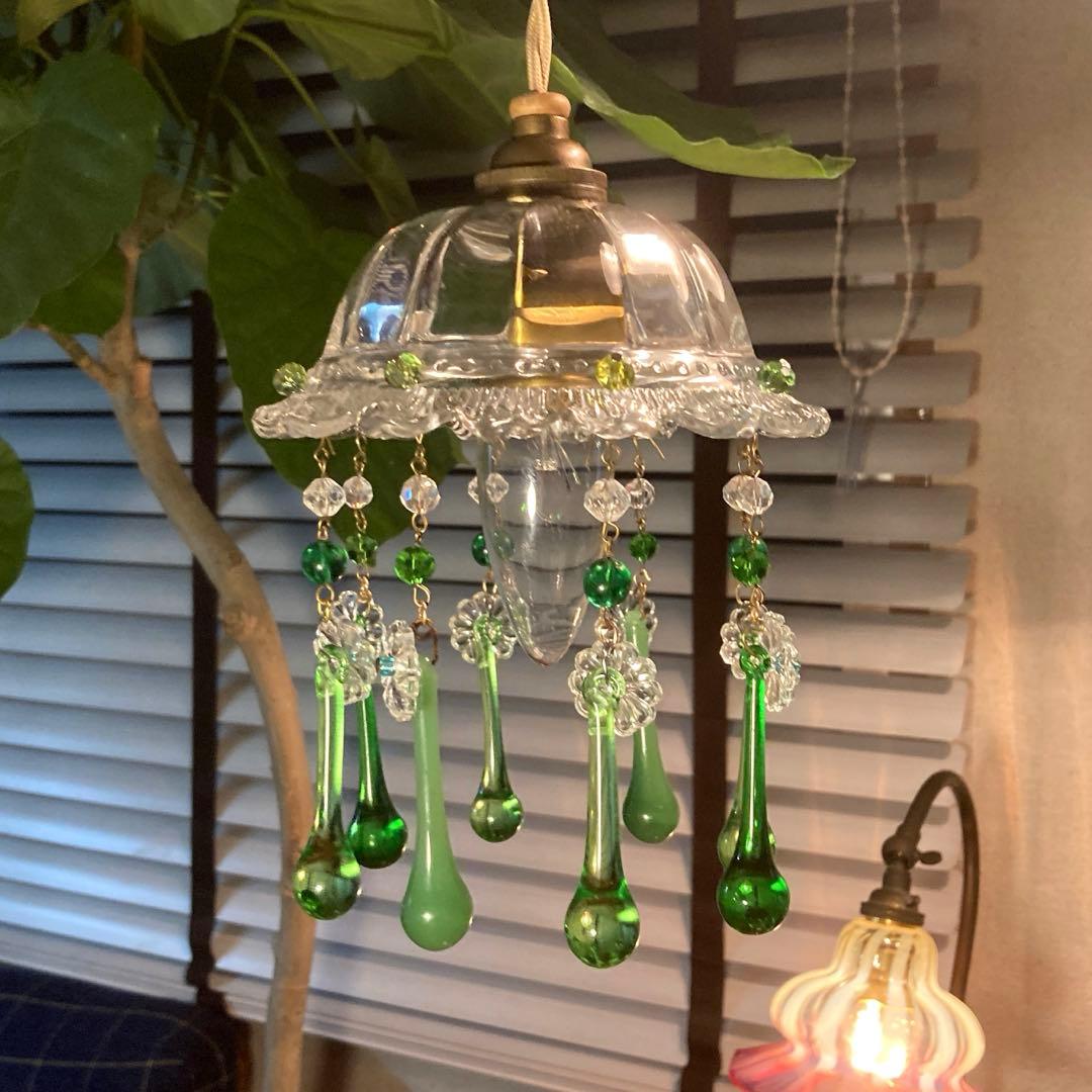 ミニシャンデリア　1920年（大きめ）　フランスアンティーク　シェード