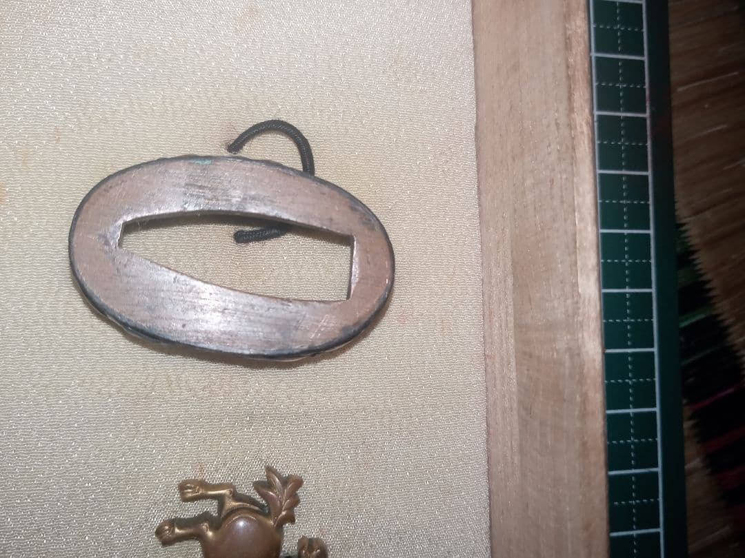 日本刀　緑金　目貫セット　軍刀