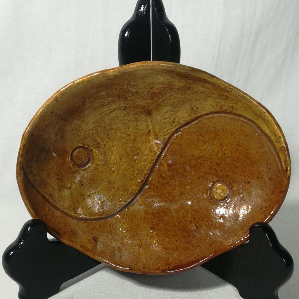 陰陽文　手捻り皿　5枚揃