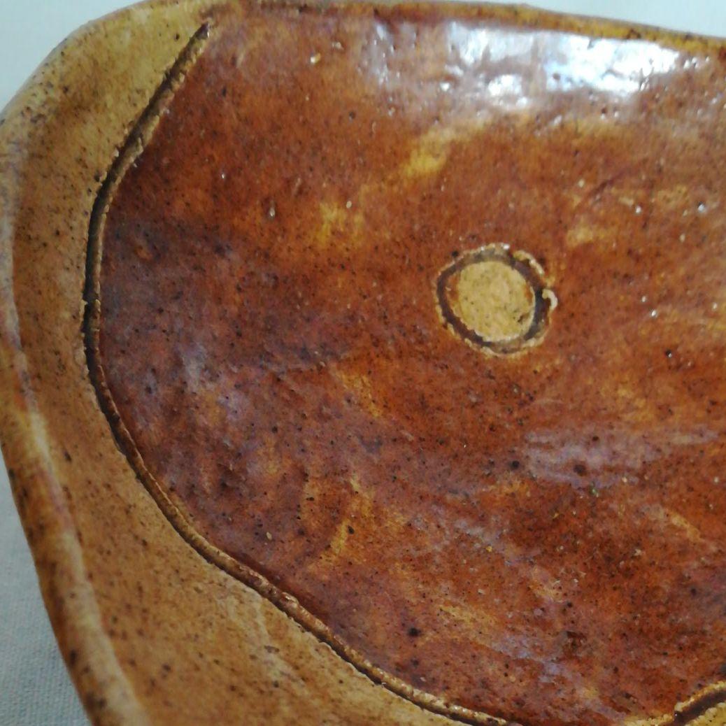 陰陽文　手捻り皿　5枚揃