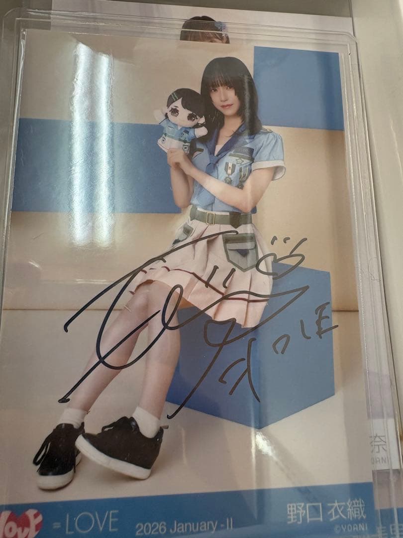 野口衣織 サイン入り生写真　ヒキ　モーリーファンタジー