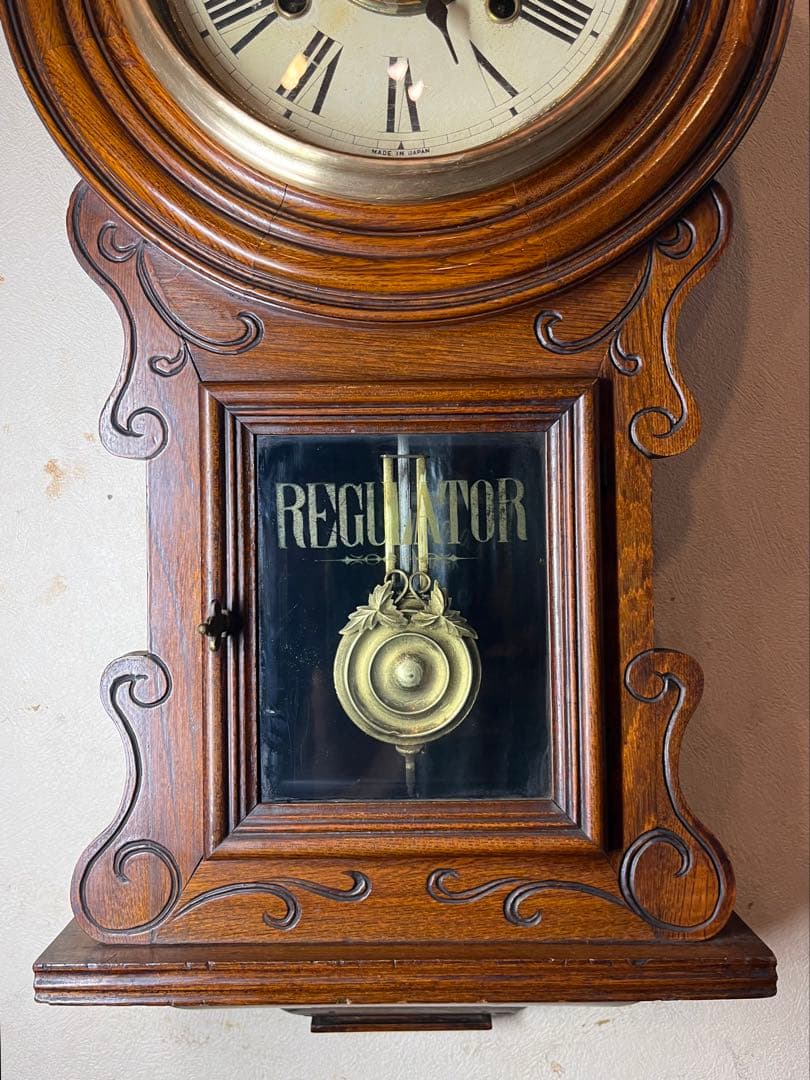 愛知時計　ユニーク型　柱時計　古時計　振り子　レトロ　ゼンマイ　精工舎　ボンボン