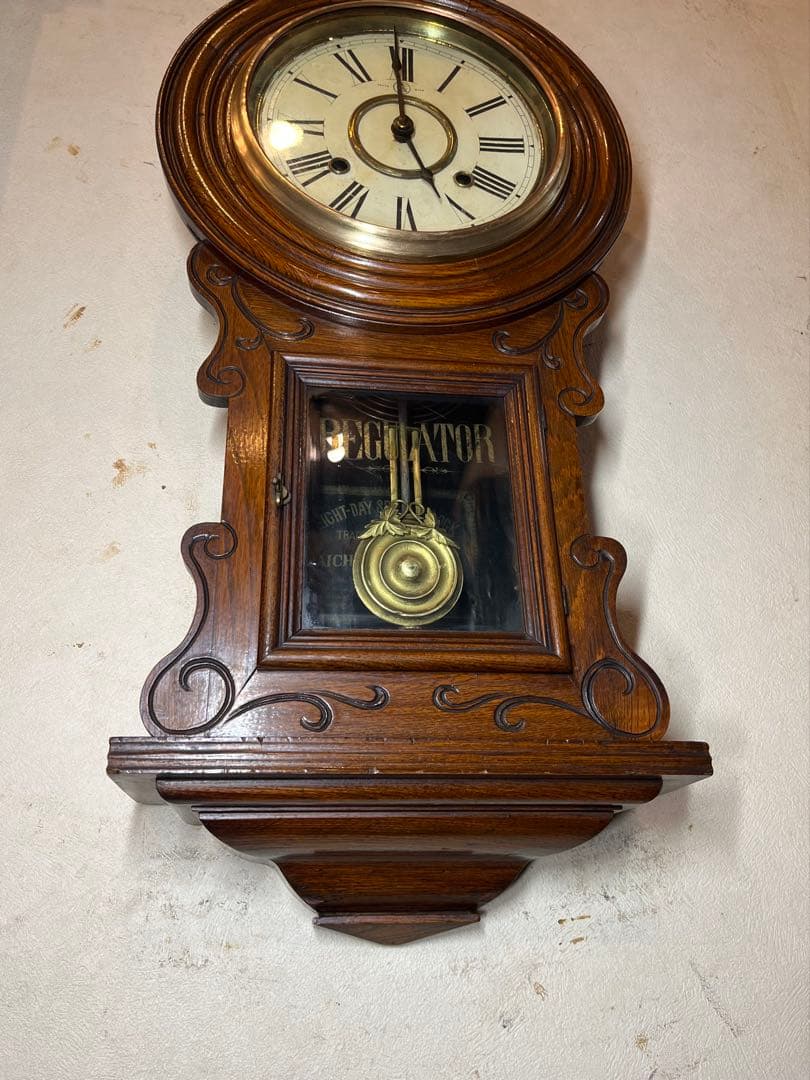 愛知時計　ユニーク型　柱時計　古時計　振り子　レトロ　ゼンマイ　精工舎　ボンボン