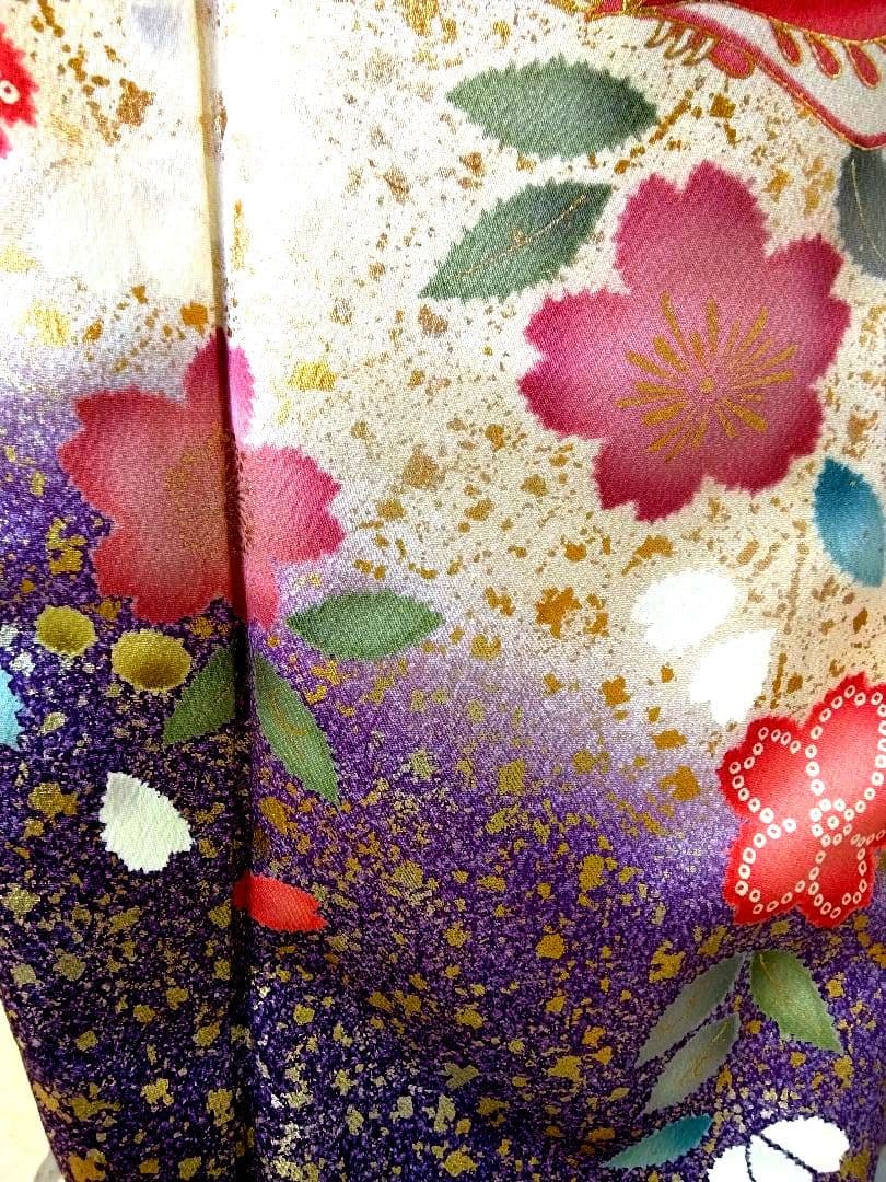 振袖フルセット、正絹、成人式、重ね襟、帯揚げ帯締め、西陣袋帯、長襦袢美品
