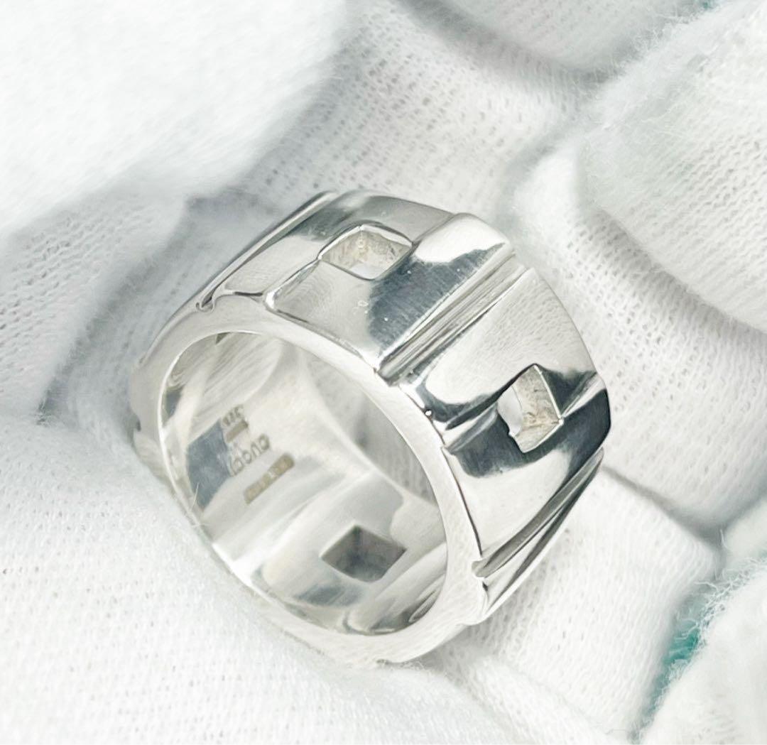 美品　GUCCI 指輪　Gスクエアワイドリング　15号