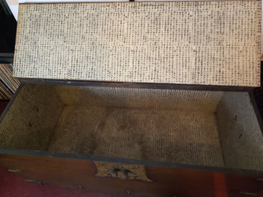 李朝家具　トンケ　木目調　木製アジアン収納箱