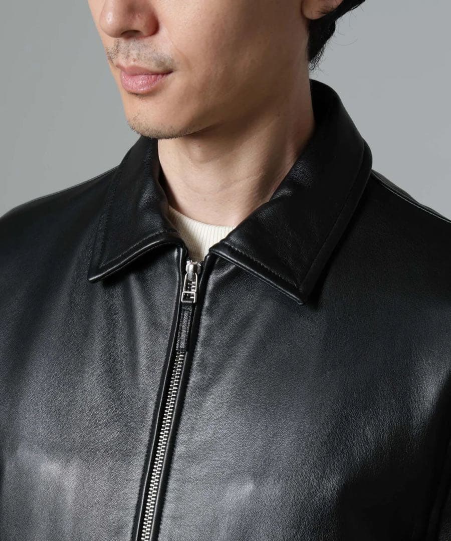 新品　ライトラムナッパシングルライダース　nano universe 羊革