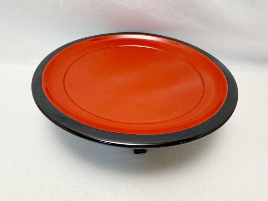 茶道具 京指物師亀雄斎作 内朱高脚盆東大寺龍松院第二百二十一世別当寬秀サイン共箱