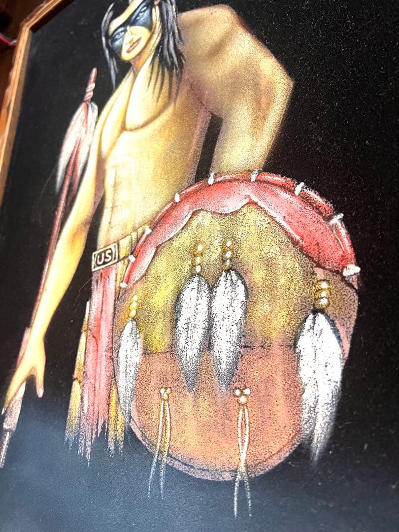 70s ビンテージ　ベルベットピクチャー　Esovivel ネイティブ　絵画