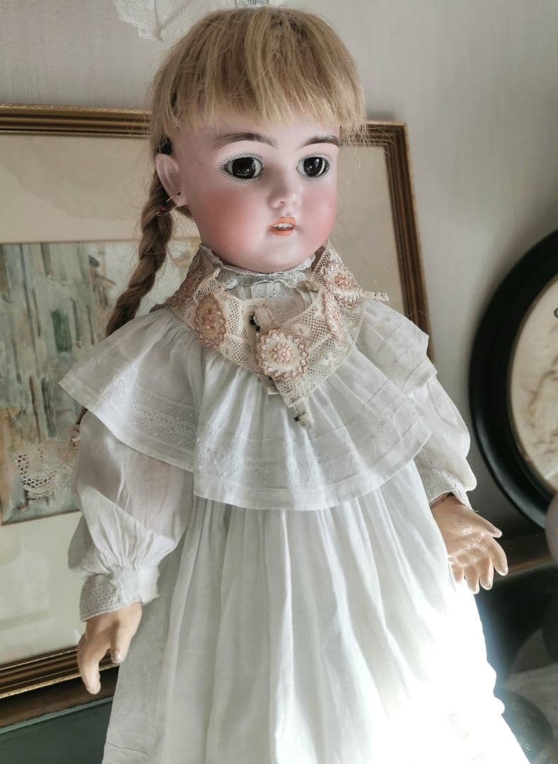 アンティークフランス 付け襟＆ウェストベルト ヴァレンシエンヌ＆花刺繍アップリケ