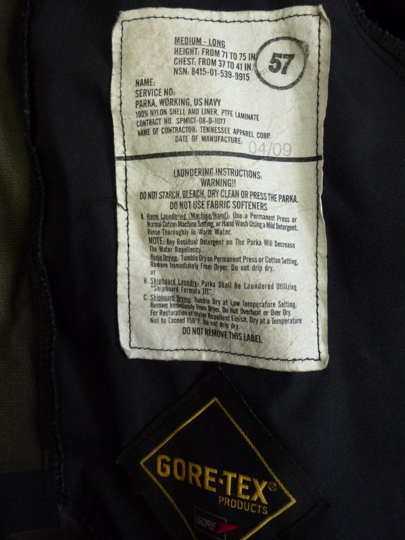 米軍実物 USN NWU迷彩 TYPE1 GORE-TEX ゴアテックス　パーカ