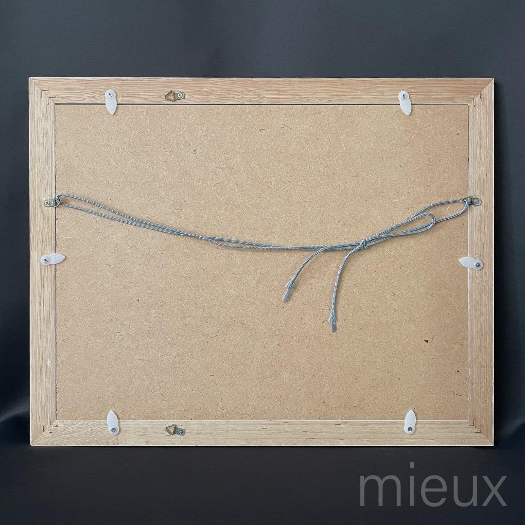 イシヤママリオ（石山毬緒）「コスモス」リトグラフ 額付 サイン入り 中古