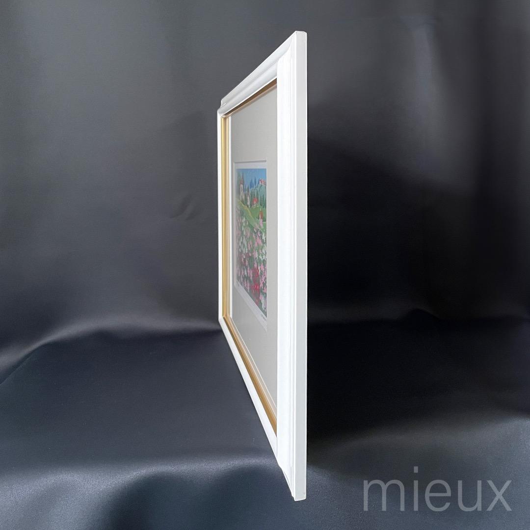 イシヤママリオ（石山毬緒）「コスモス」リトグラフ 額付 サイン入り 中古