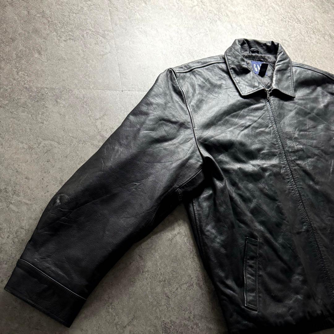 【90s vintage】OLD GAP 3L シングルライダース　レザー 本革