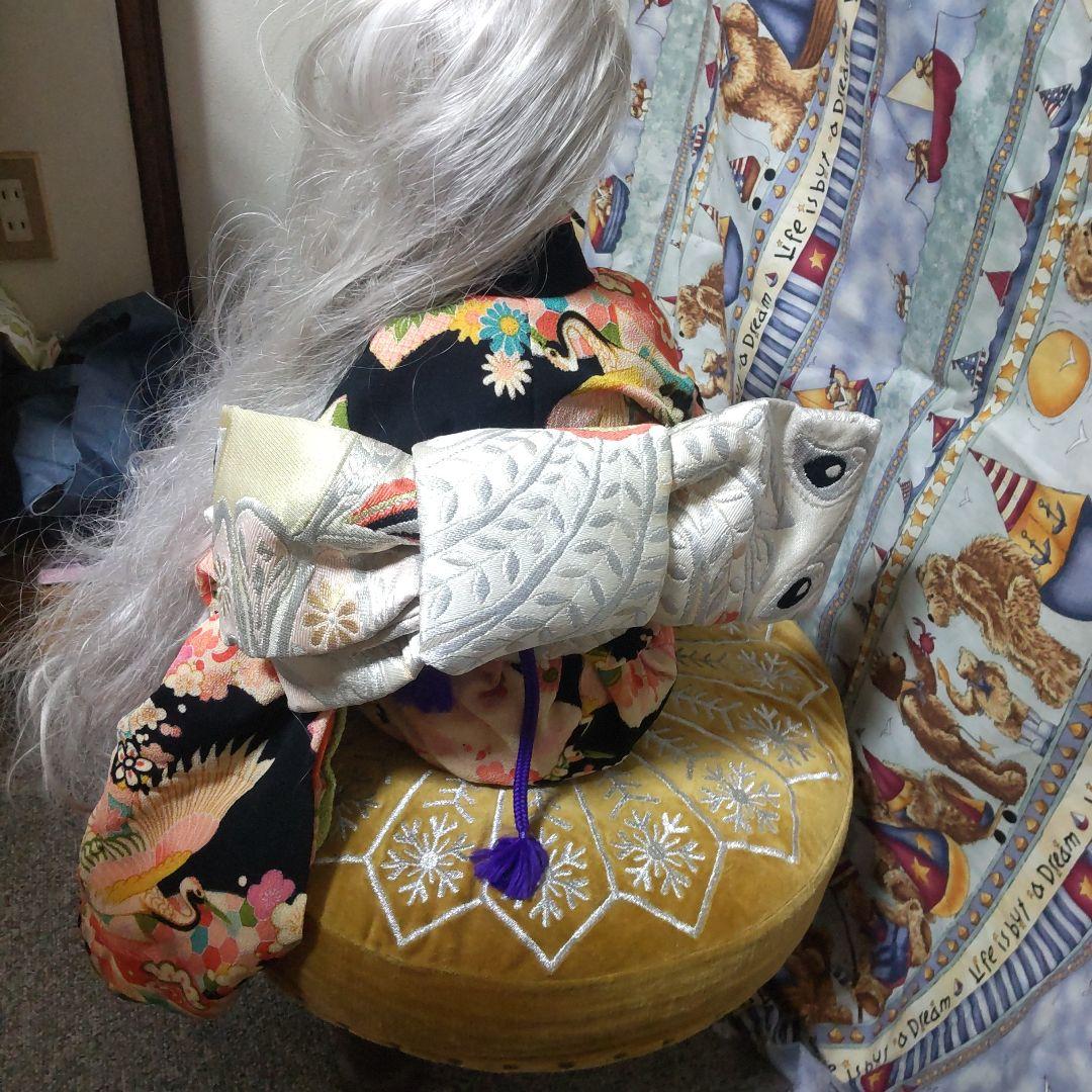 シルバー髪の着物人形 創作人形