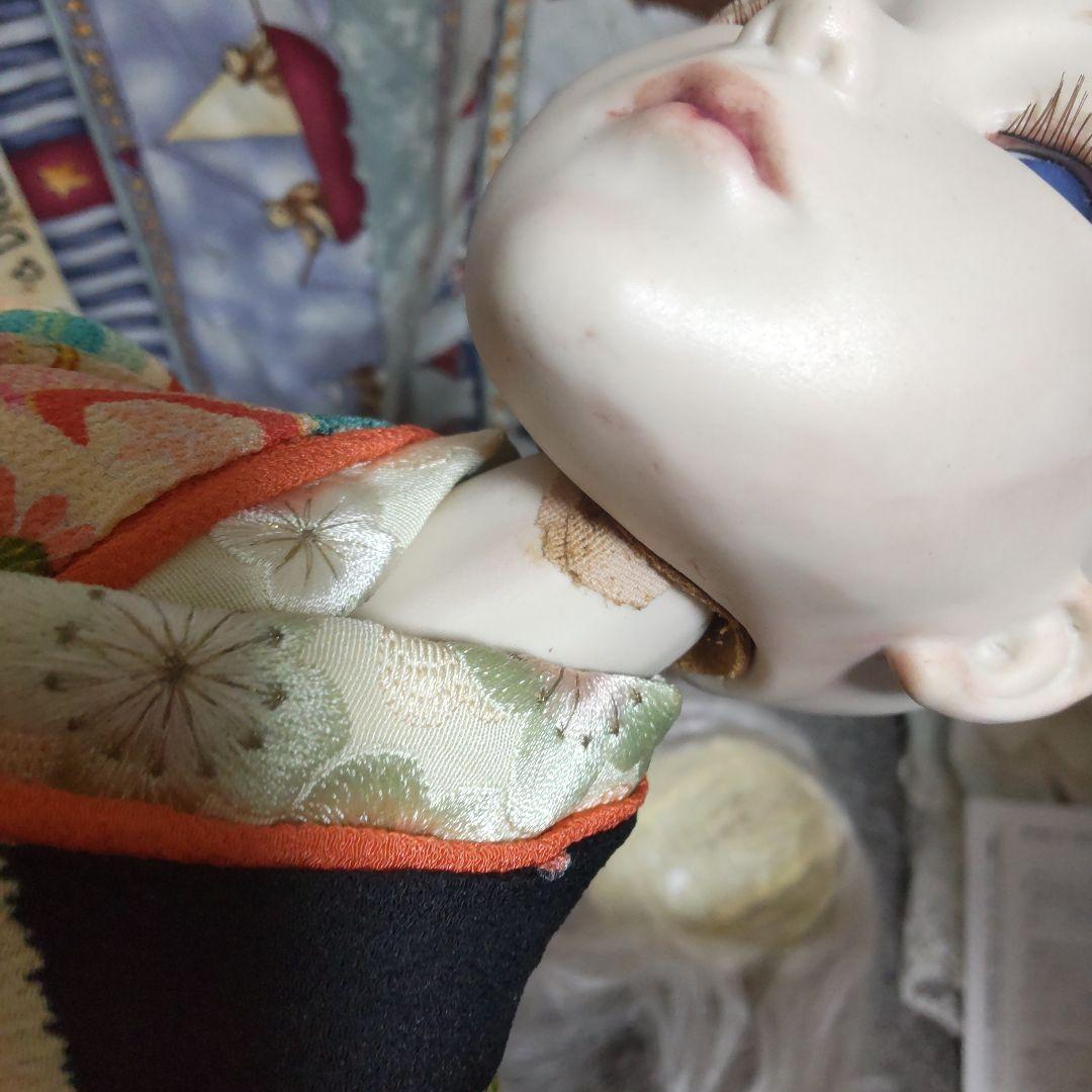 シルバー髪の着物人形 創作人形