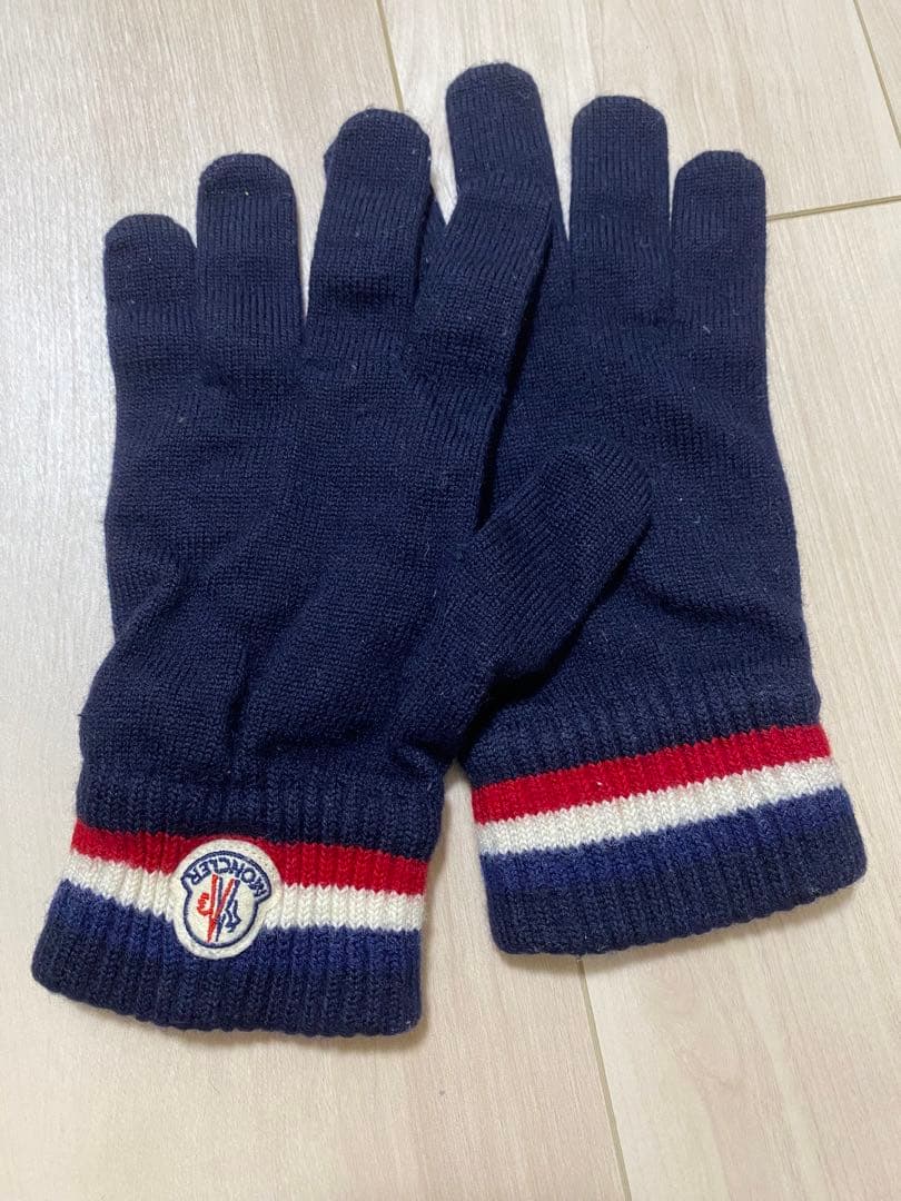 MONCLER モンクレール 手袋 Lサイズ ウール ネイビー 男女兼用