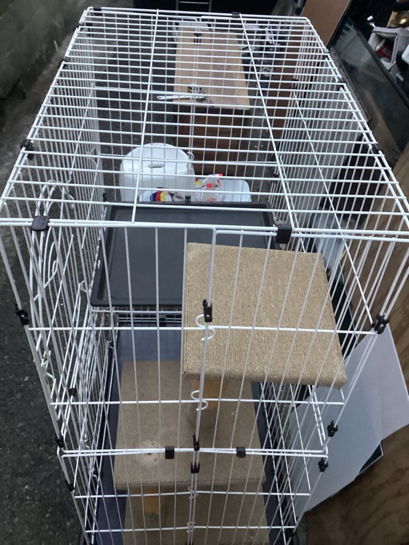 キャットタワー inペットゲージ屋根付き キャットゲージ 組立て品