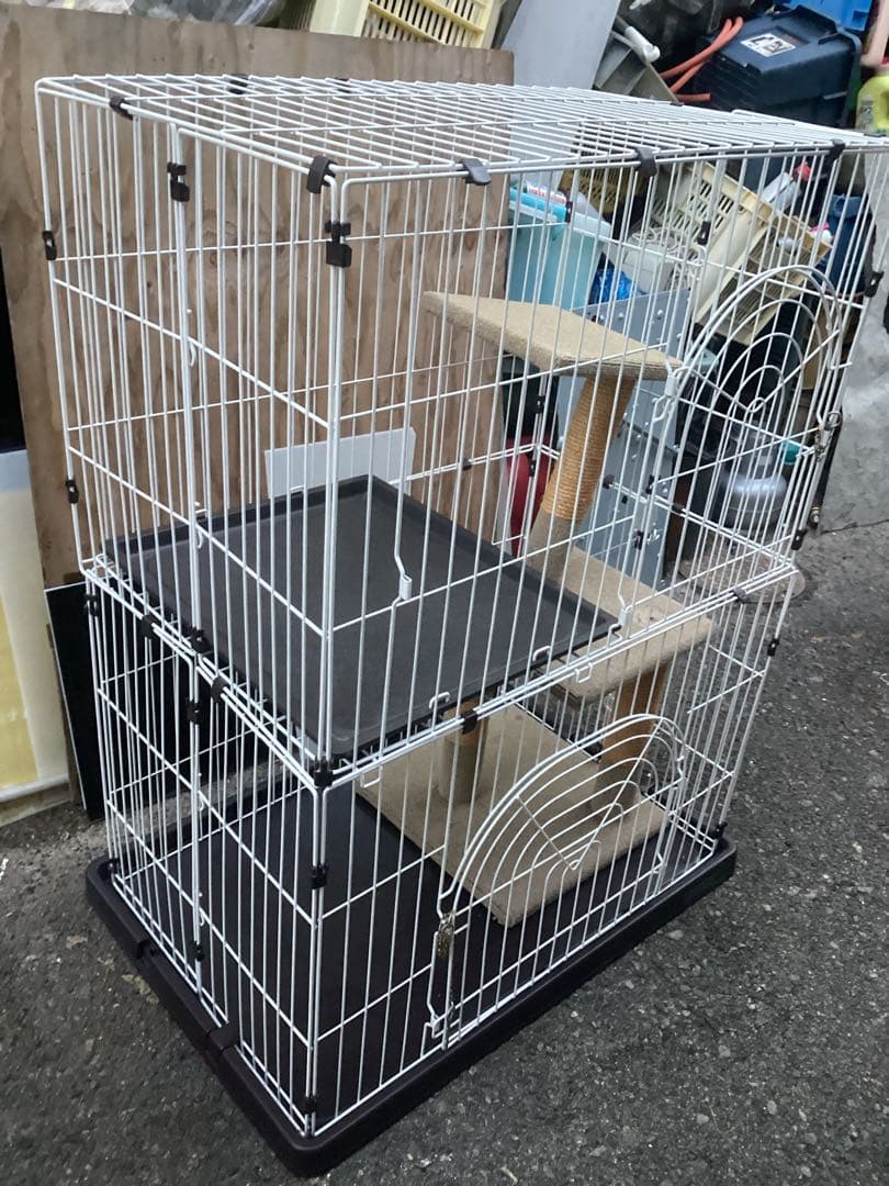 キャットタワー inペットゲージ屋根付き キャットゲージ 組立て品