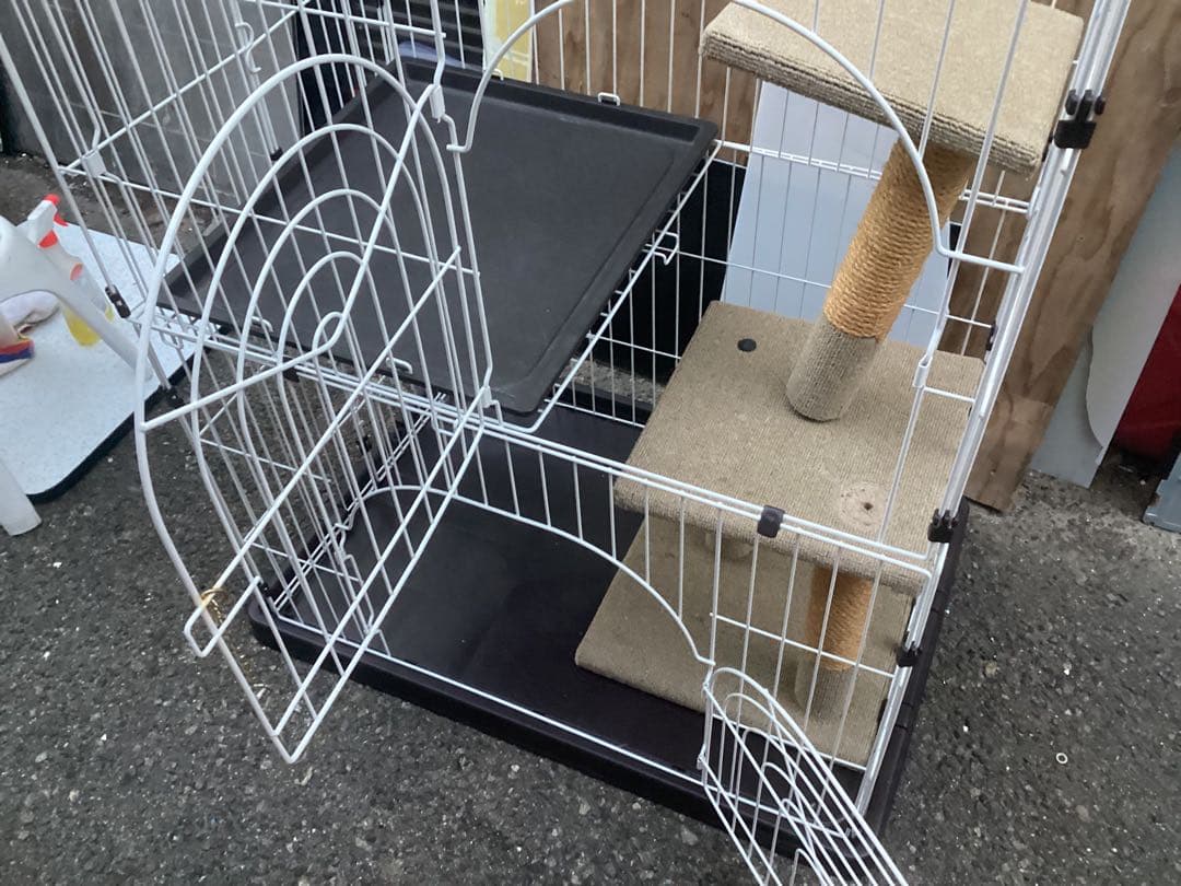 キャットタワー inペットゲージ屋根付き キャットゲージ 組立て品