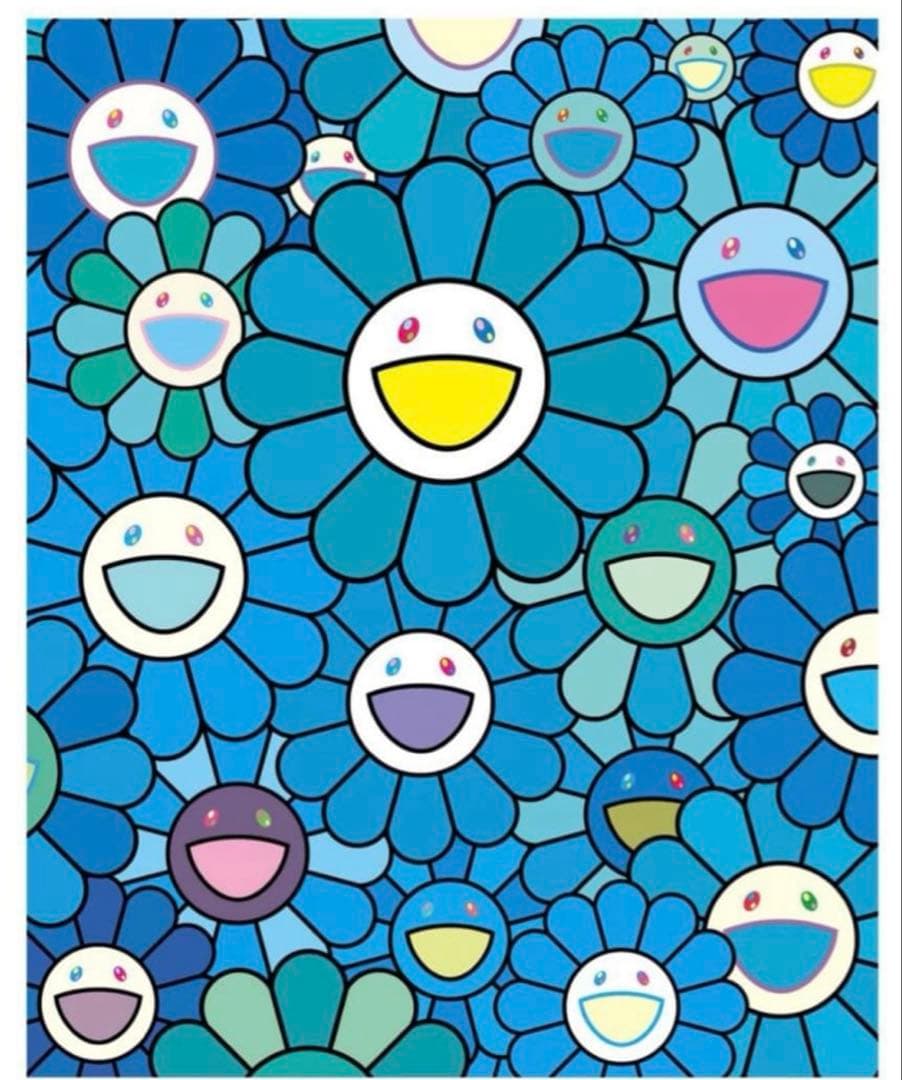 村上隆　シルクスクリーン　花好財旺 ラピスラズリブルー　ED一桁