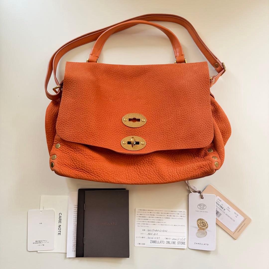 ザネラート ポスティーナ S オレンジ 2way ショルダーバッグ