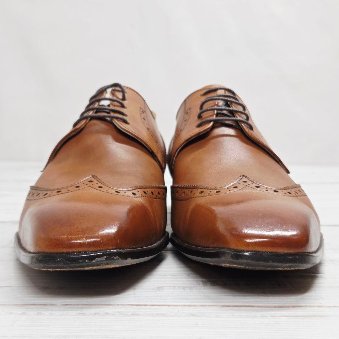 ZUO 南青山 高級 本革 外羽根 ウィングチップ ドレスシューズ 茶 27㎝