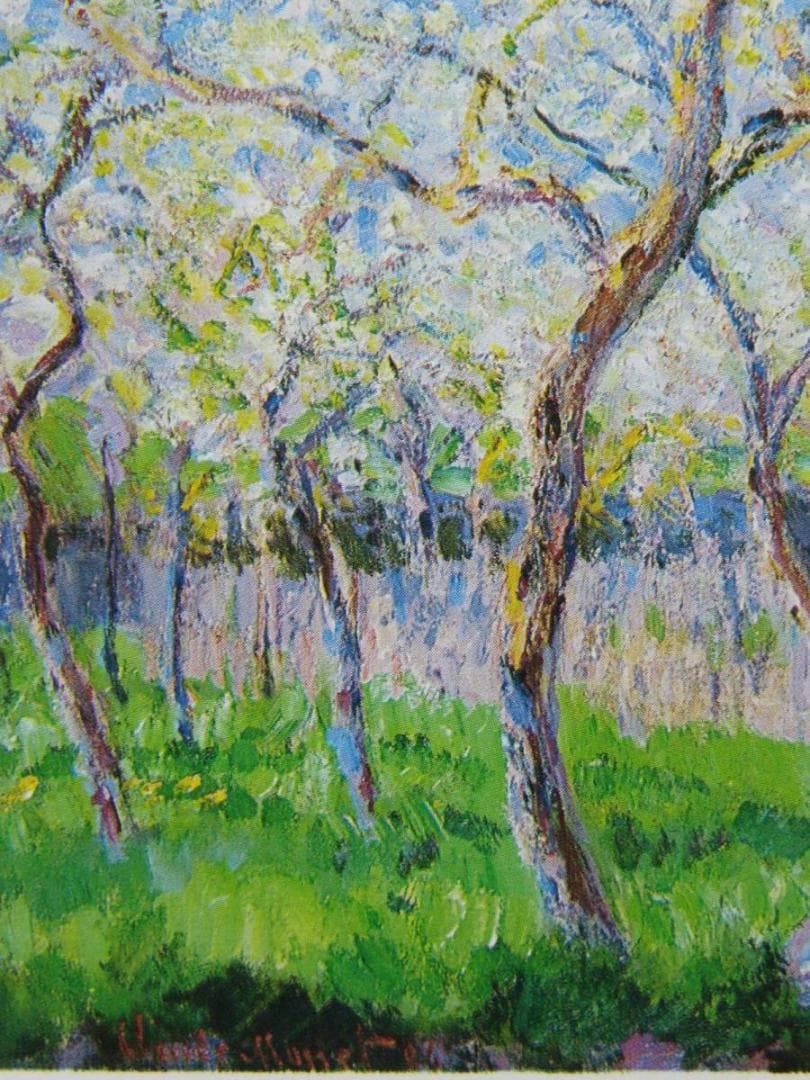 クロード・モネ、春、希少な画集より、新品高級額・額装付