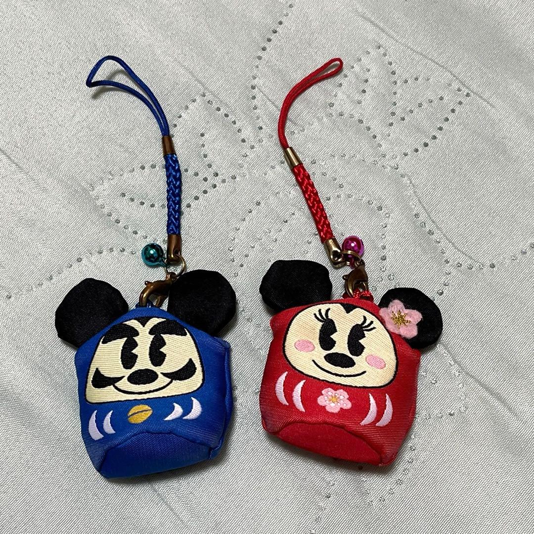 ミッキー&ミニー(根付け)ディズニーリゾート 15点 おまけストラップセット1点