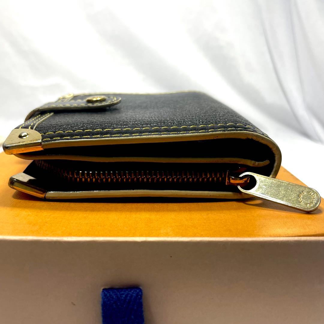 ルイヴィトン スハリ コンパクトジップ M91828 ノワール 二つ折り財布